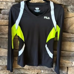 Fila Sport Performance long sleeve workout / running shirt. Black size small